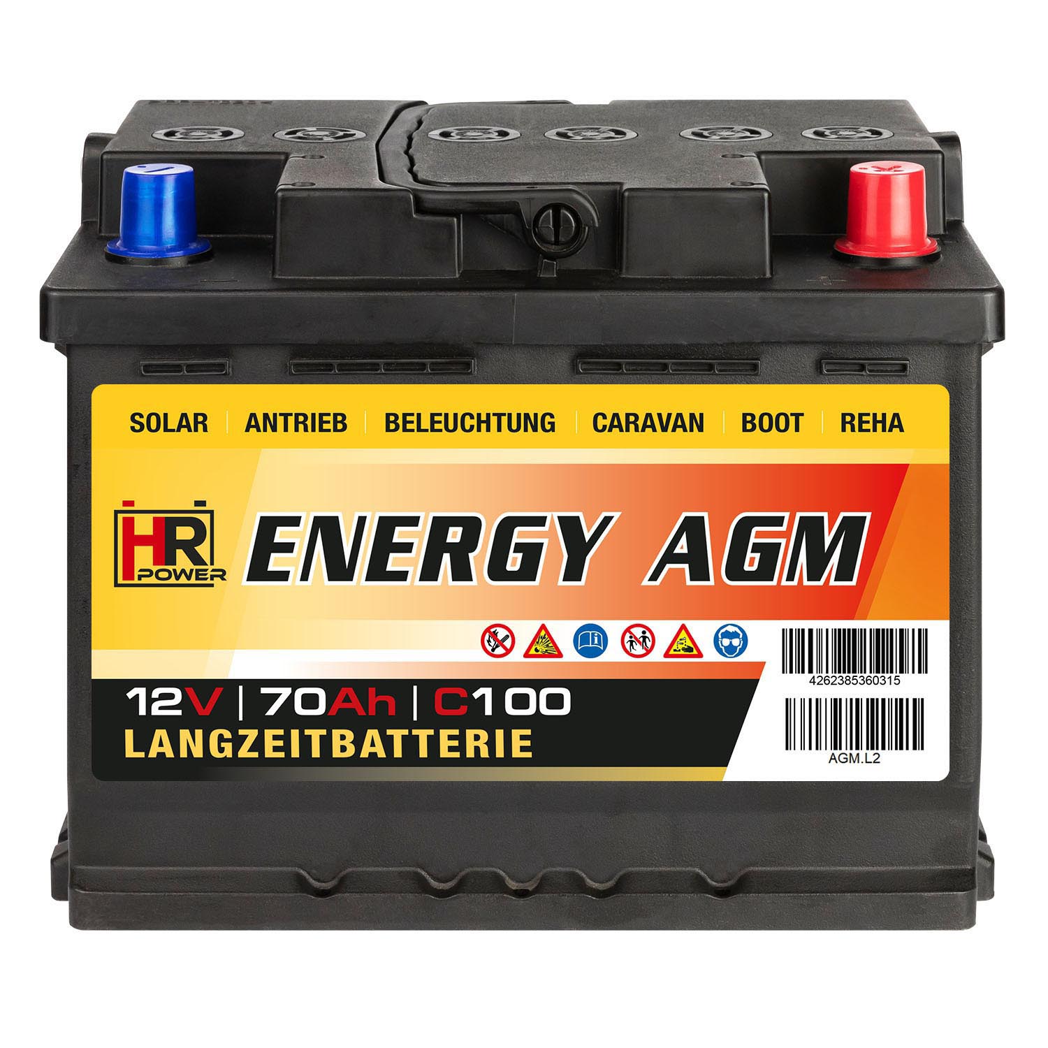HR-Energy AGM Batterie 12V 70Ah
