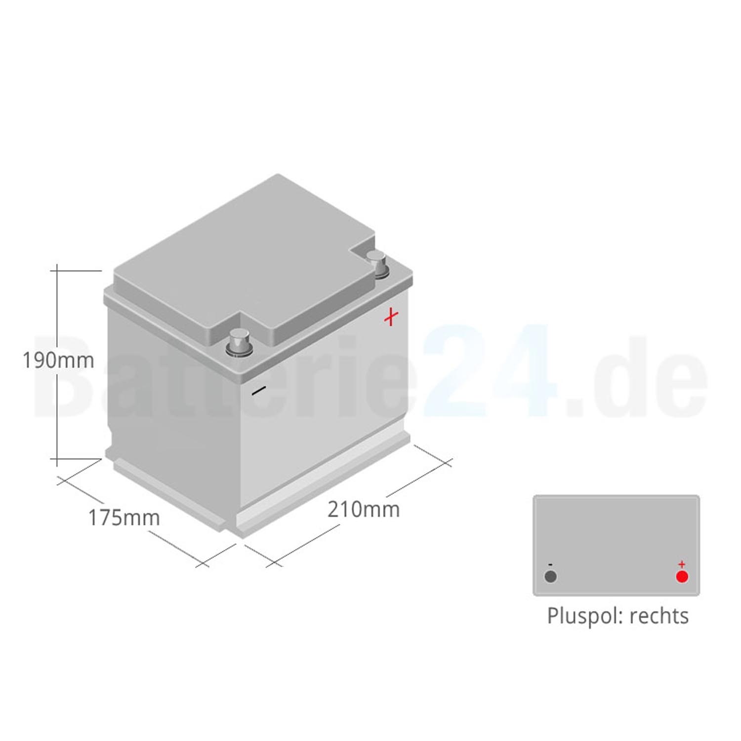 HeyVolt Start Autobatterie 12V 55Ah