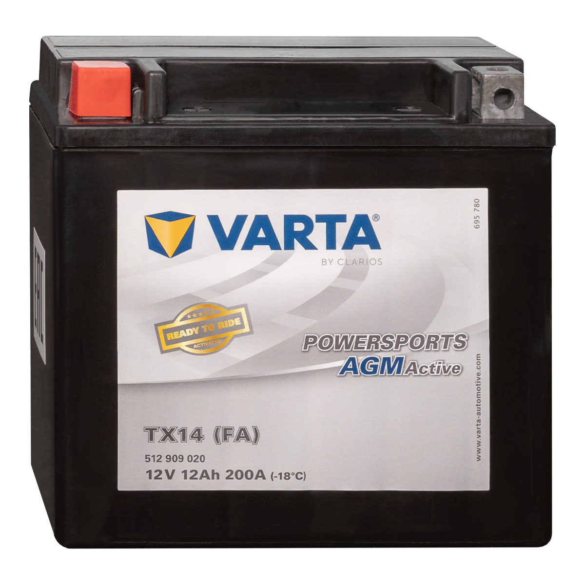Varta Powersports AGM Motorradbatterie YTX14 12V 12Ah