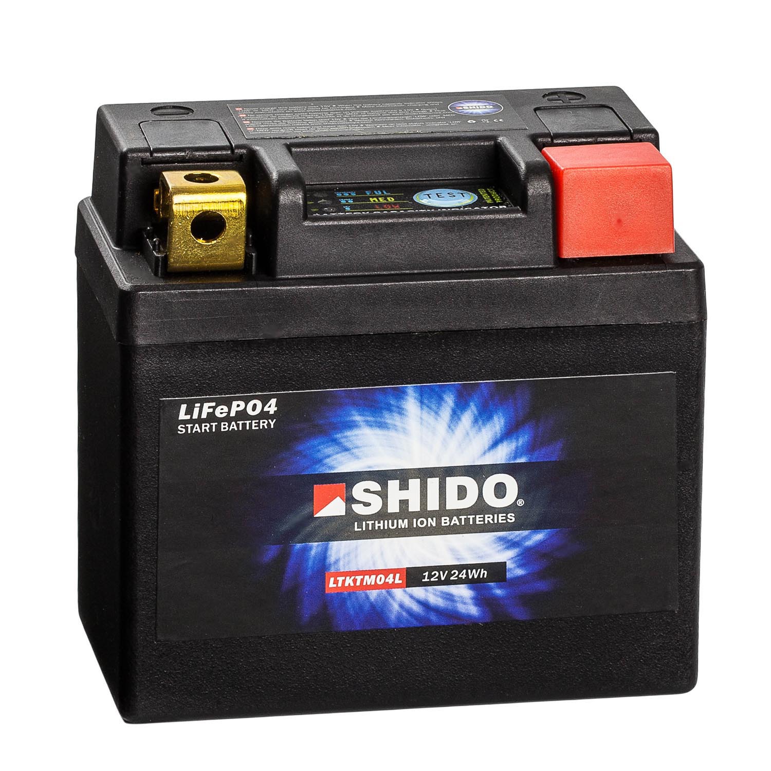 Shido Lithium Motorradbatterie LiFePO4 LTKTM04L 12V