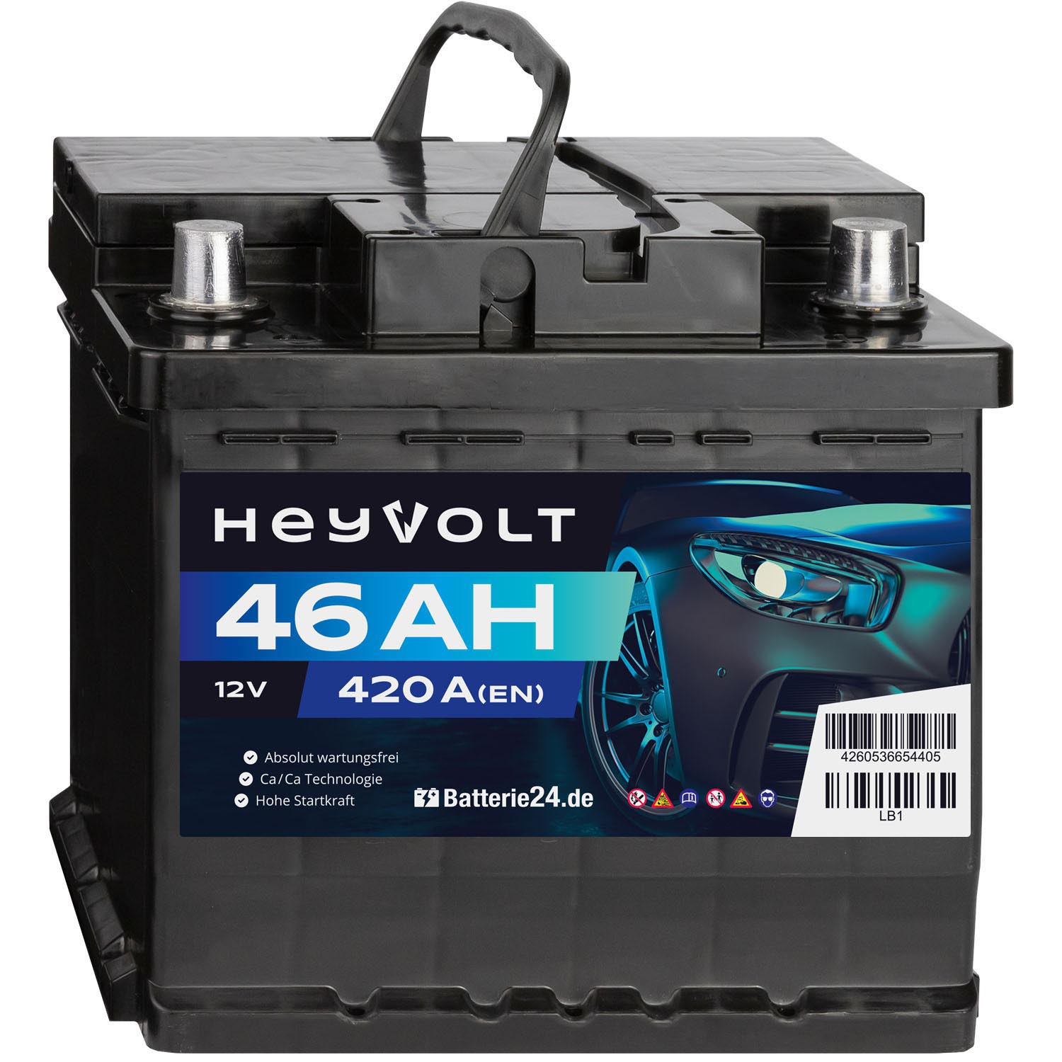 HeyVolt Start Autobatterie 12V 46Ah