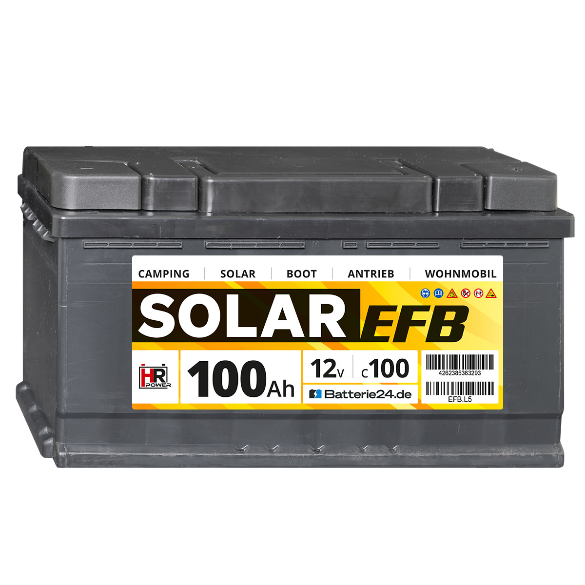 HR Solar EFB 12V 100Ah Versorgerbatterie (USt-befreit nach §12 Abs.3 Nr. 1 S.1 UStG)