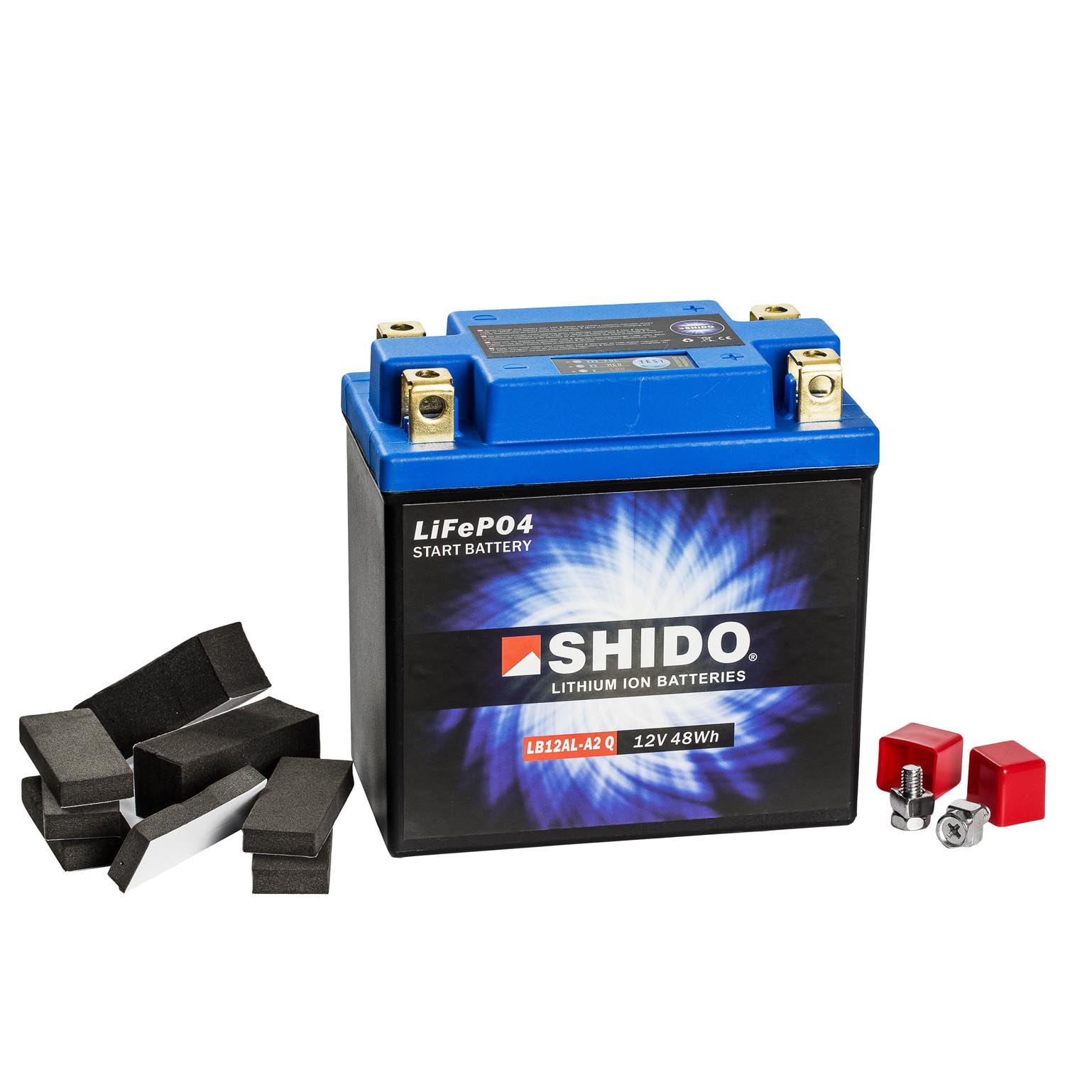 Shido Lithium Motorradbatterie LiFePO4 LB12AL-A2 Q 12V