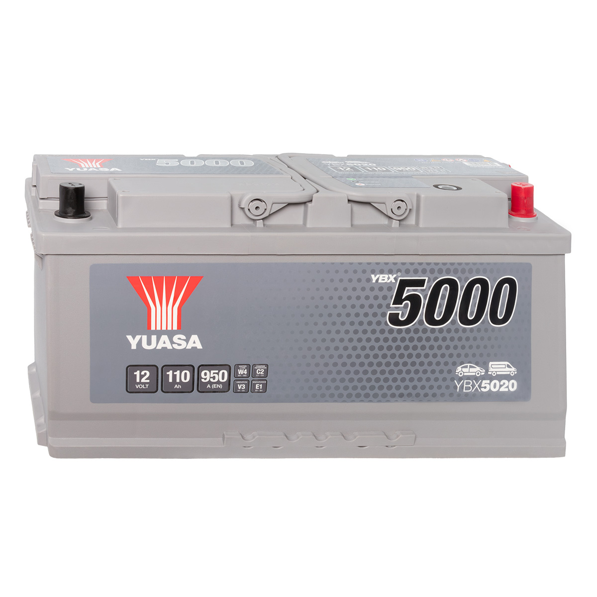 Yuasa YBX5020 SMF 12V 110Ah Silver High Performance Autobatterie
