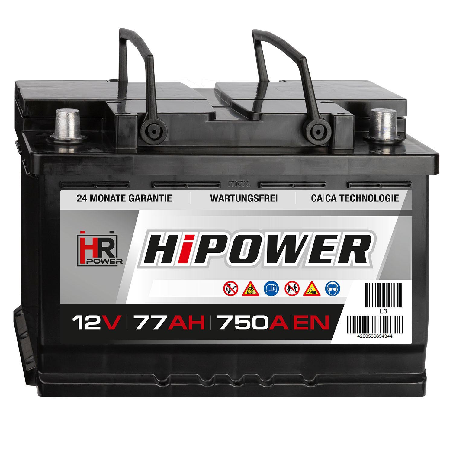 HR HiPower Autobatterie 12V 77Ah | Batterie24.de