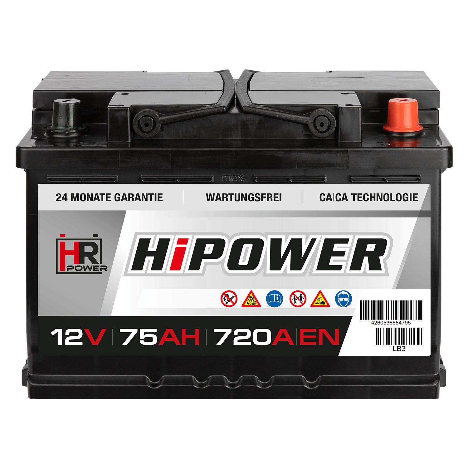 HR HiPower Autobatterie 12V 75Ah