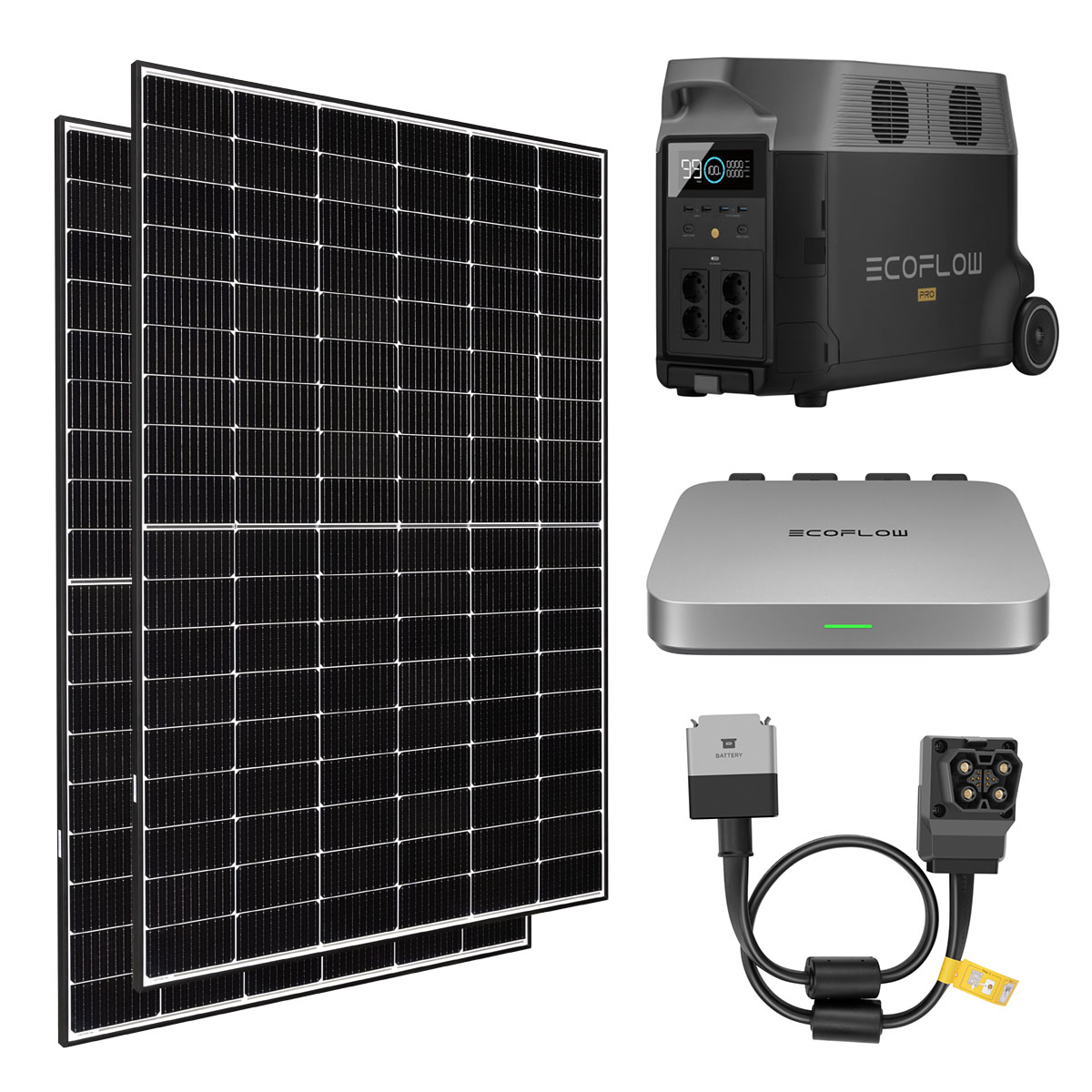 Set 2 Solarmodule 410W + Wechselrichter 800W + Powerstation 3600Wh DELTA PRO (USt-befreit nach §12 Abs.3 Nr. 1 S.1 UStG)