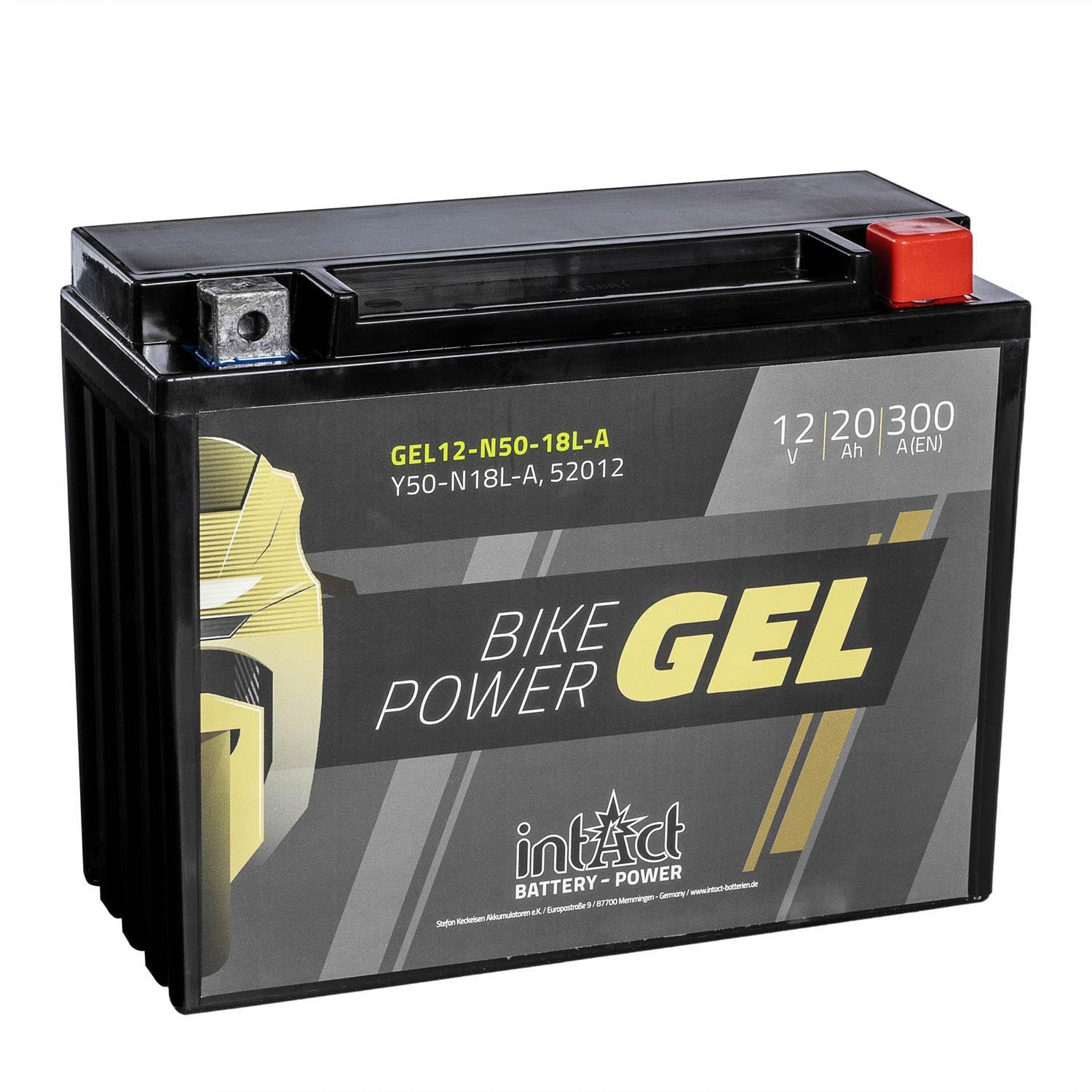 intAct Bike-Power Motorradbatterie GEL Y50-N18L-A 12V 19Ah 52012 Gel12-N50-18L-A
