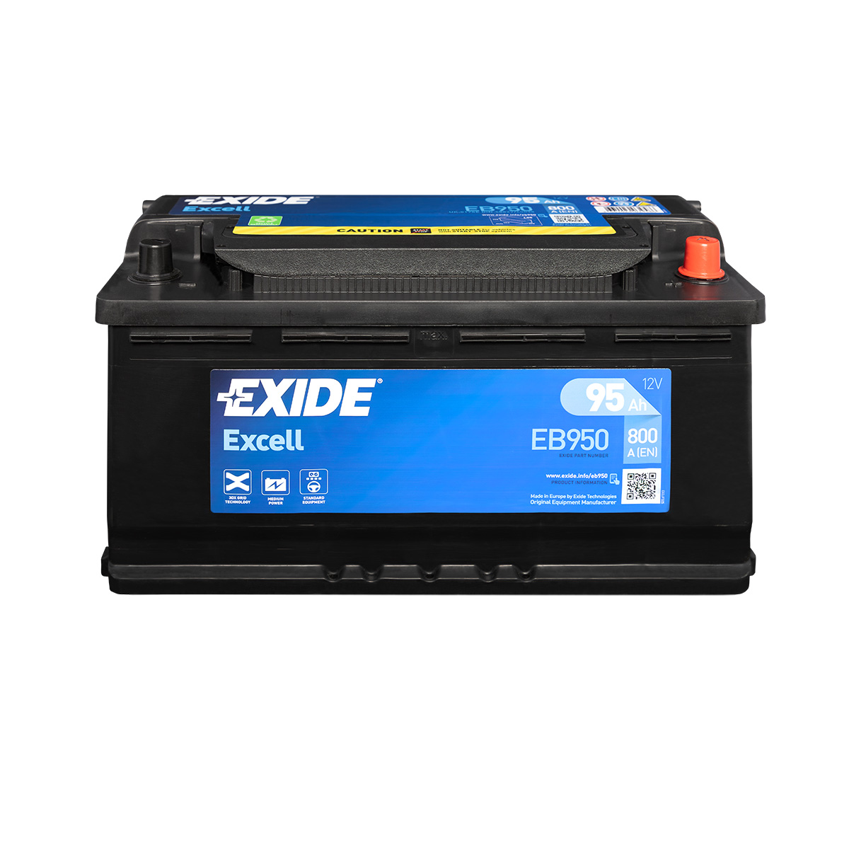 Exide Excell EB950 12V 95Ah Autobatterie