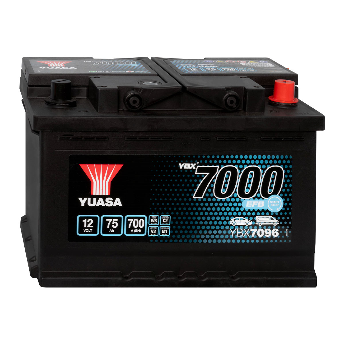 Yuasa YBX7096 EFB 12V 75Ah Autobatterie