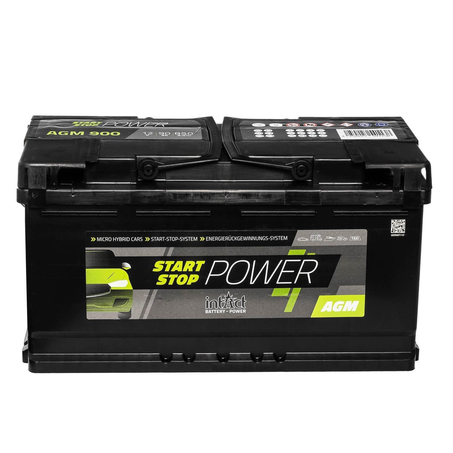 intAct Start-Stop Power AGM900 AGM Autobatterie 12V 90Ah