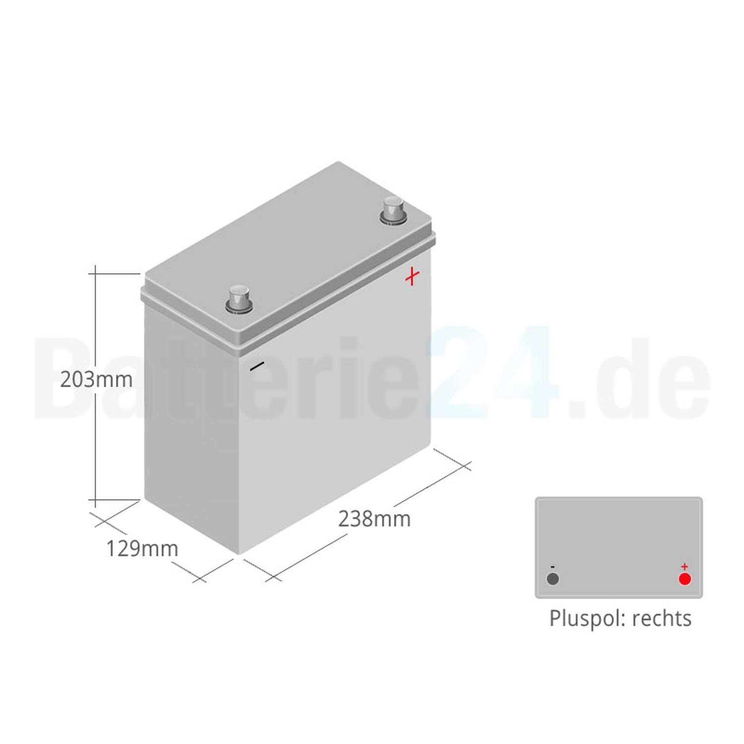 HeyVolt ASIA Autobatterie A45R 12V 45Ah