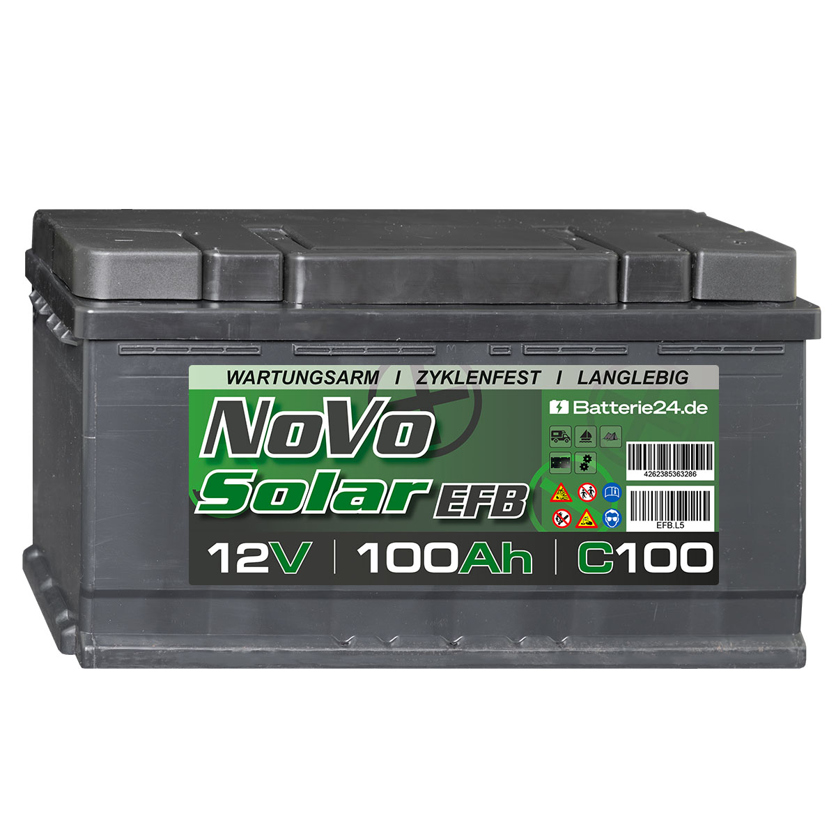 NoVo Solar EFB 12V 100Ah Versorgerbatterie (USt-befreit nach §12 Abs.3 Nr. 1 S.1 UStG)