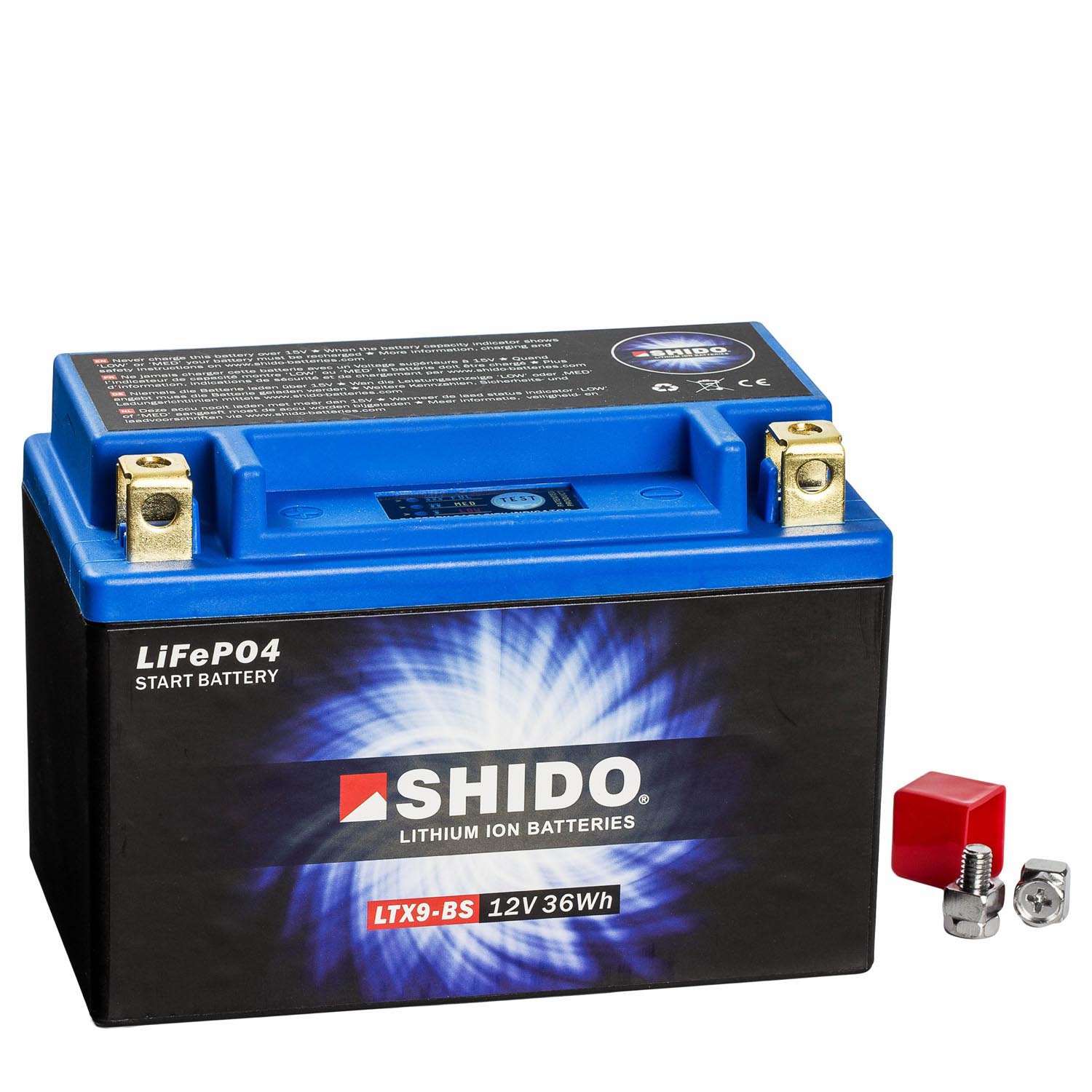 Shido Lithium Motorradbatterie LiFePO4 LTX9-BS 12V