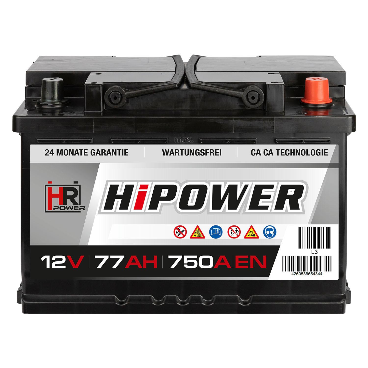 HR HiPower Autobatterie 12V 77Ah