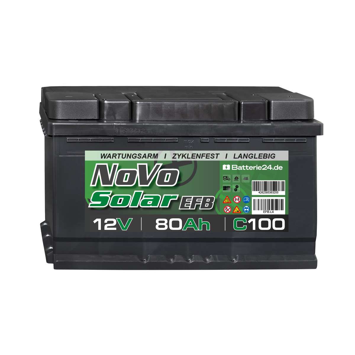 NoVo Solar EFB 12V 80Ah Versorgerbatterie (USt-befreit nach §12 Abs.3 Nr. 1 S.1 UStG)