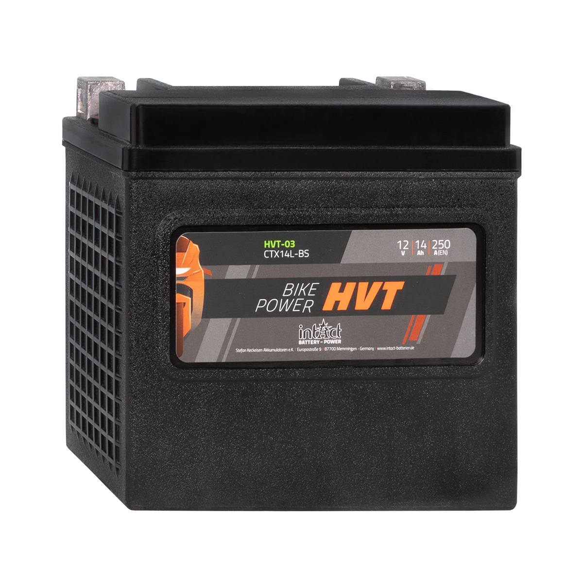 intAct Bike-Power Motorradbatterie HVT CTX14L-BS 12V 14Ah HVT-03