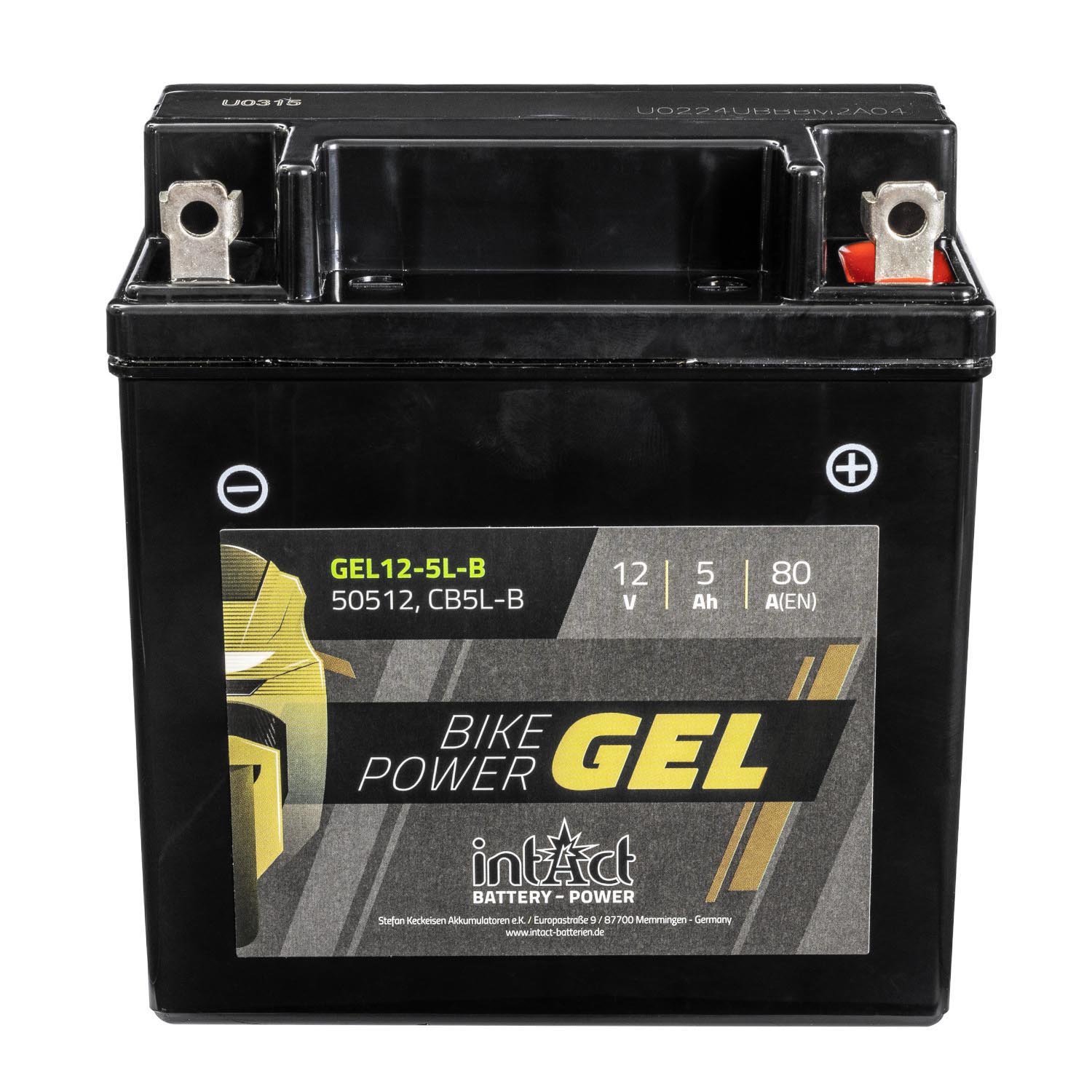 intAct Bike-Power Motorradbatterie GEL CB5L-B 12V 5Ah 50512 GEL12-5L-B