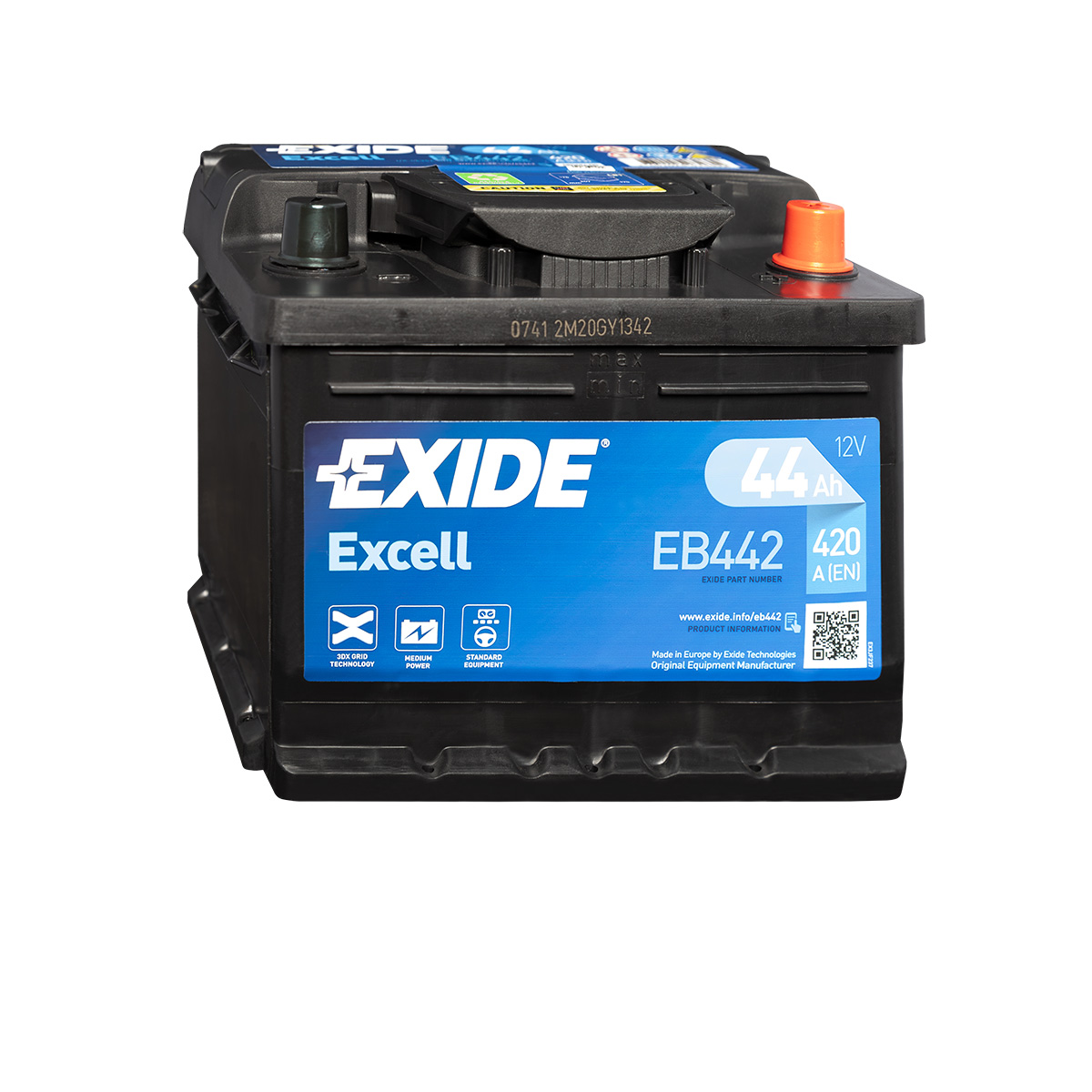 Exide Excell EB442 12V 44Ah Autobatterie