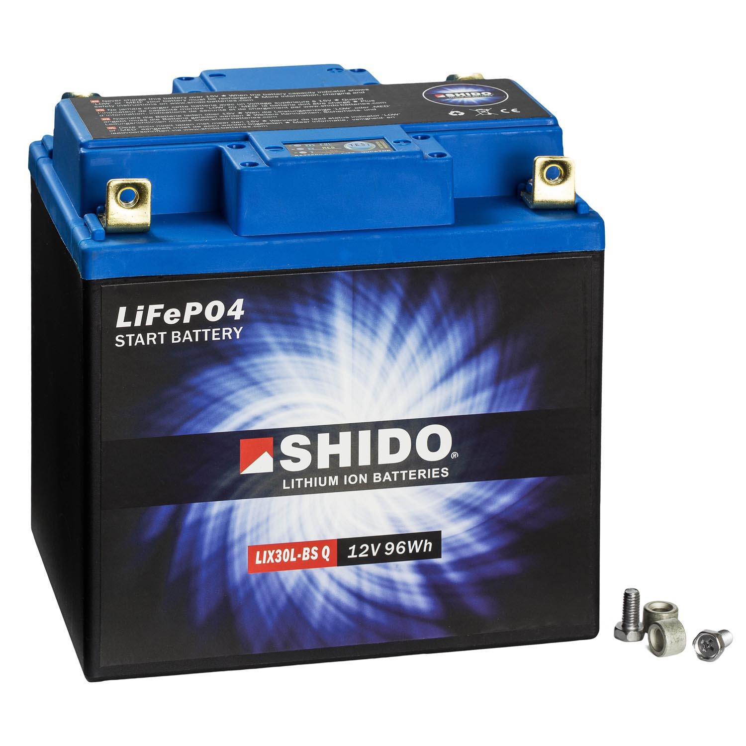 Shido Lithium Motorradbatterie LiFePO4 LIX30L-BS Q 12V