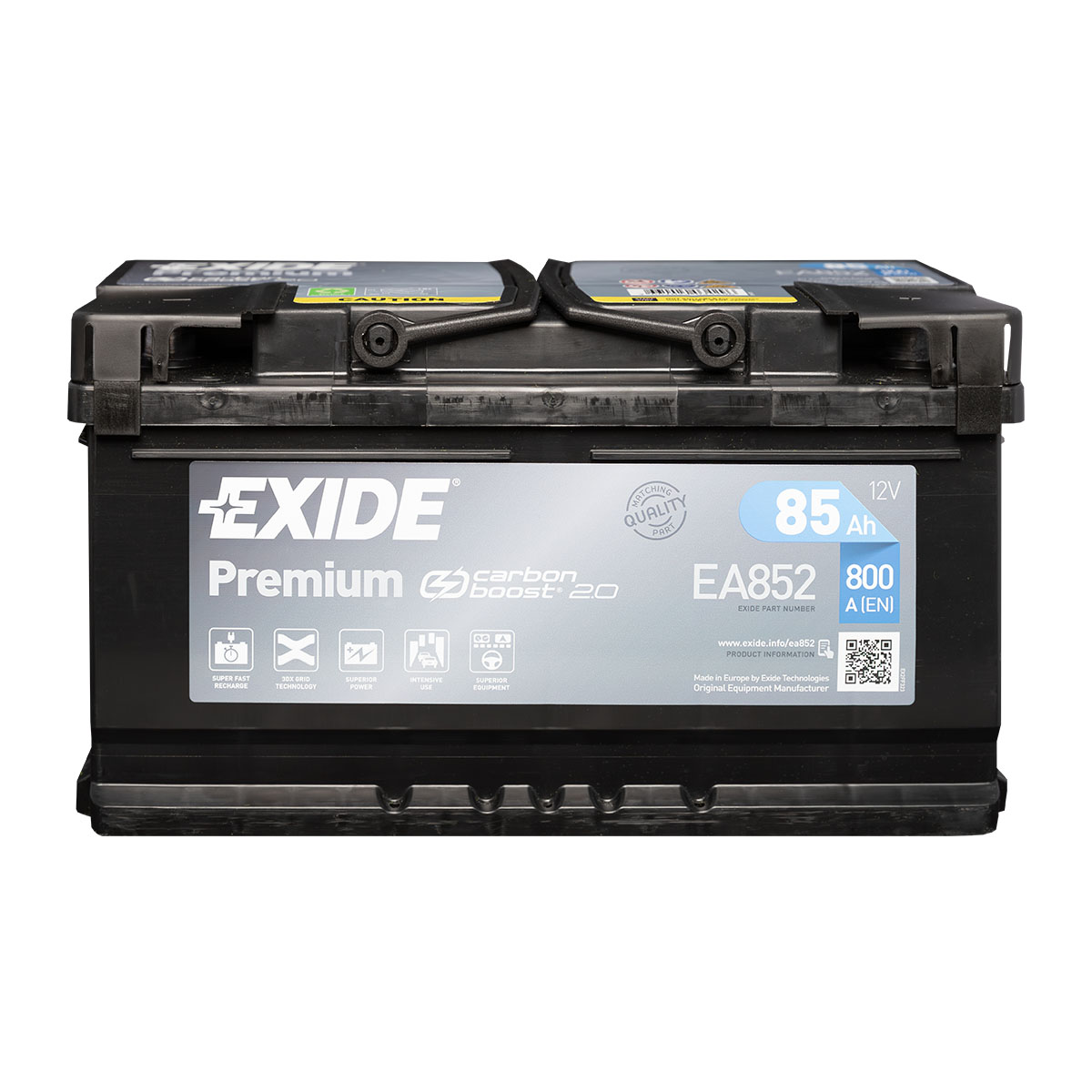 Exide Premium CARBON BOOST 2.0 EA852 Autobatterie 12V 85Ah