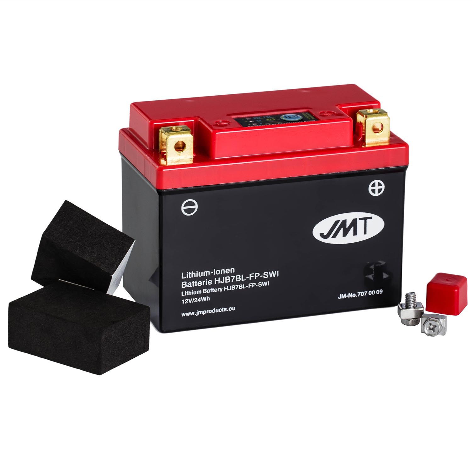 JMT Lithium-Ionen-Motorrad-Batterie HJB7BL-FP 12V