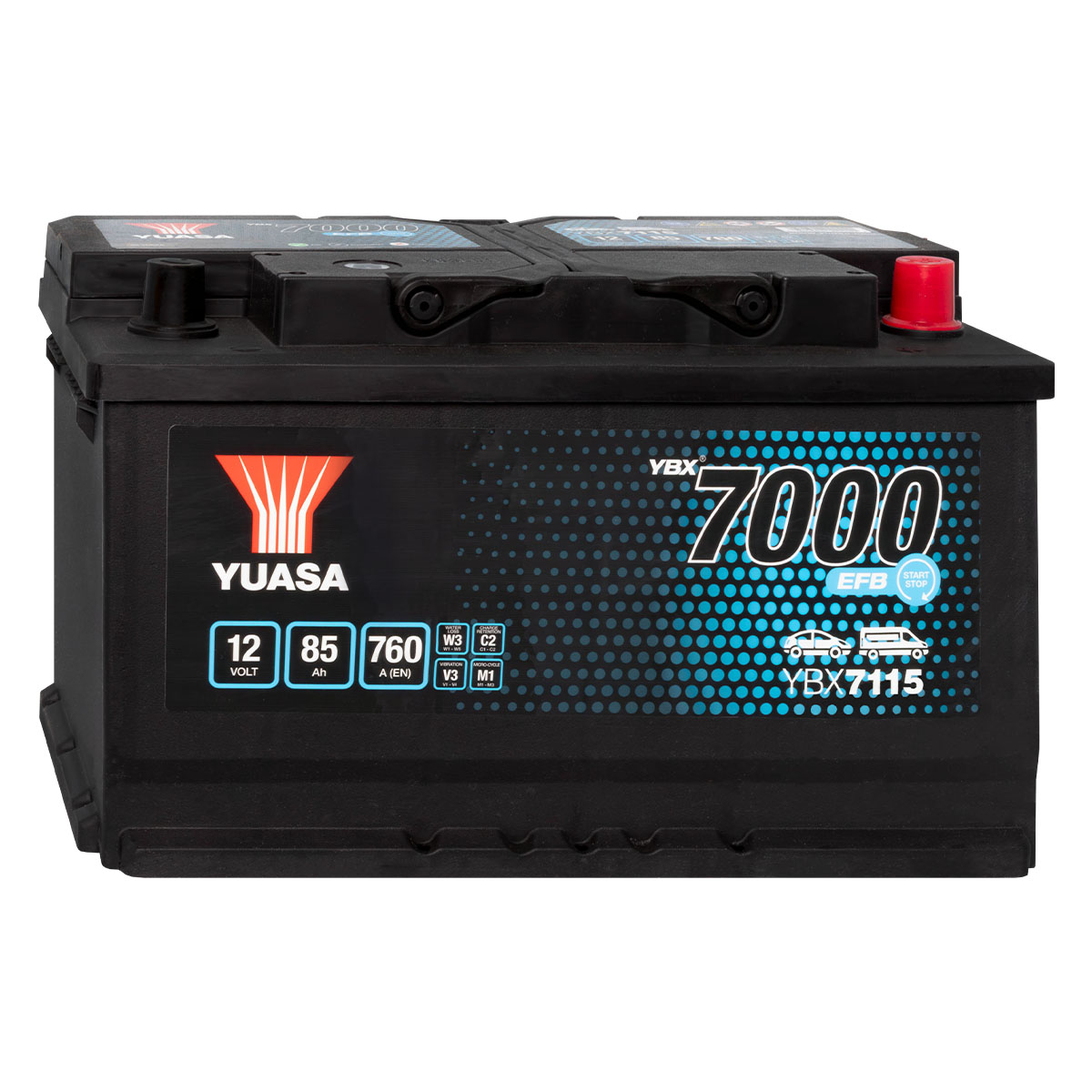 Yuasa YBX7115 EFB 12V 85Ah Autobatterie