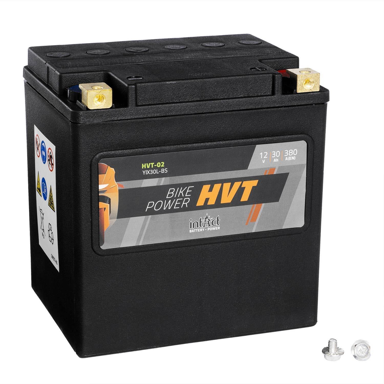 intAct Bike-Power Motorradbatterie HVT YIX30L-BS 12V 30Ah HVT-02