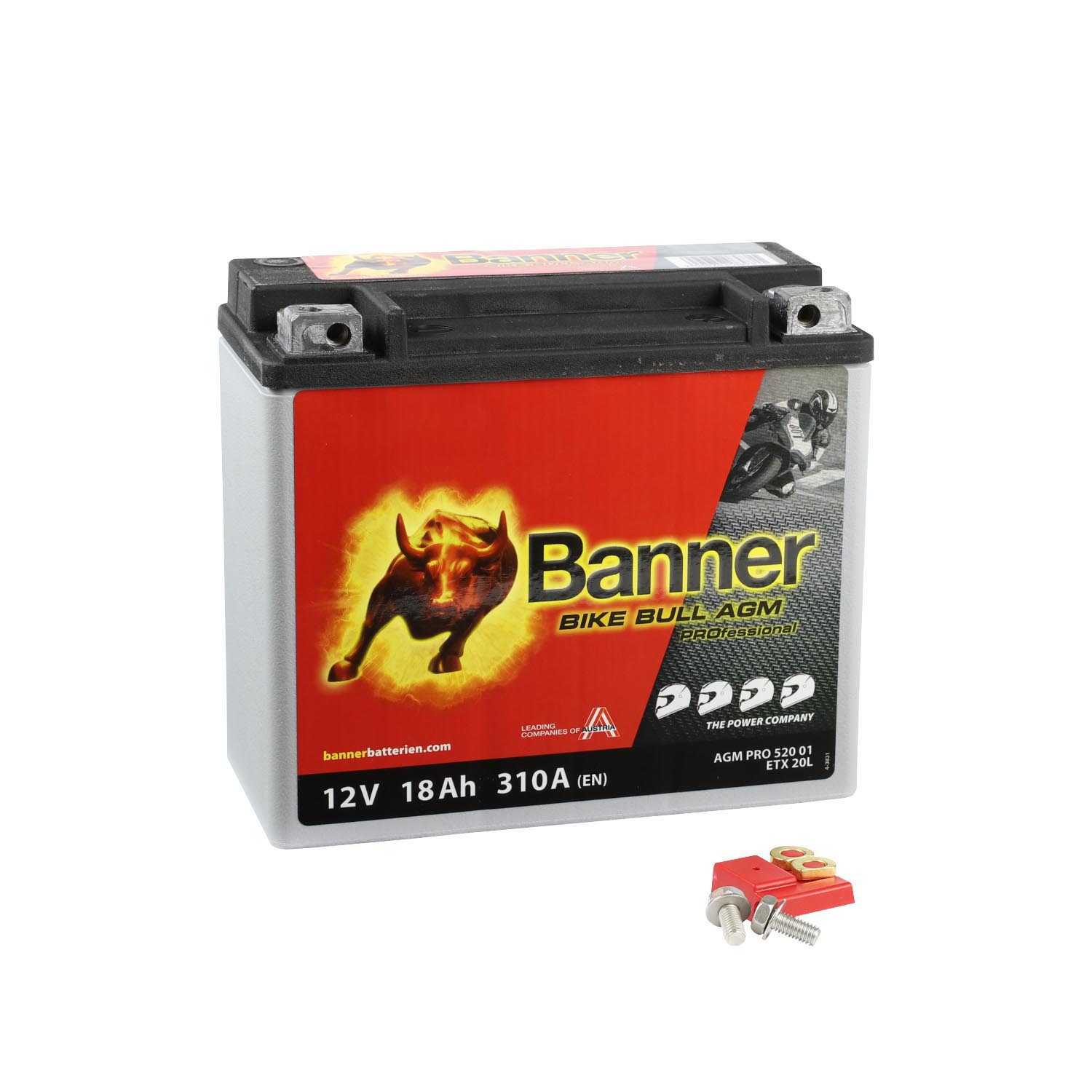 Banner AGM PRO Motorradbatterie 52001 BETX20L 12V 18Ah
