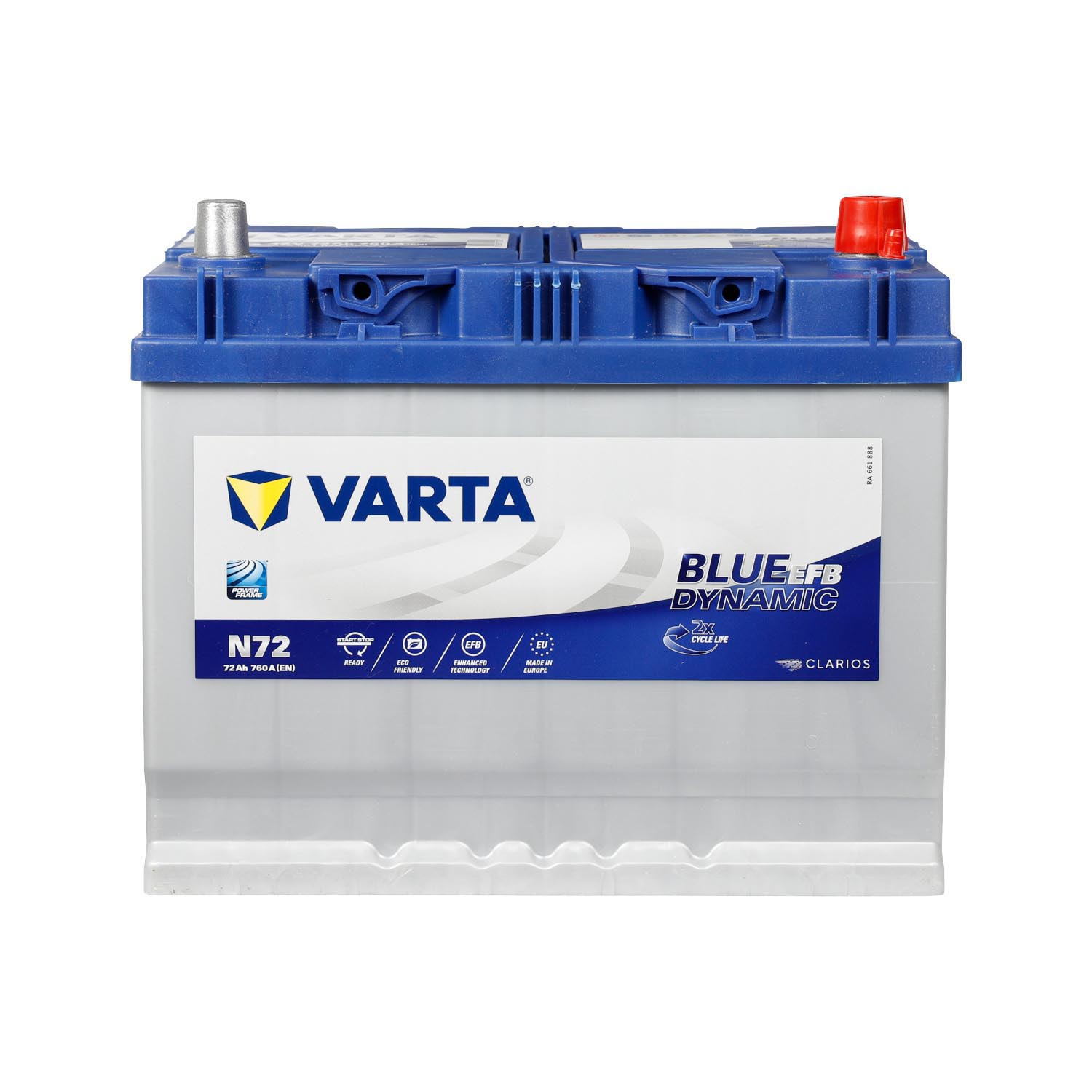 VARTA Blue Dynamic N72 EFB Autobatterie 12V 72Ah
