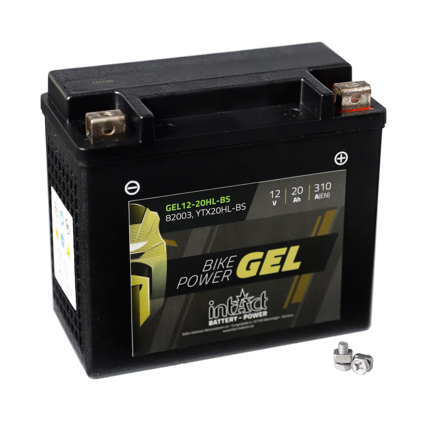 intAct Bike-Power Motorradbatterie GEL YTX20HL-BS 12-20HL-BS 82003