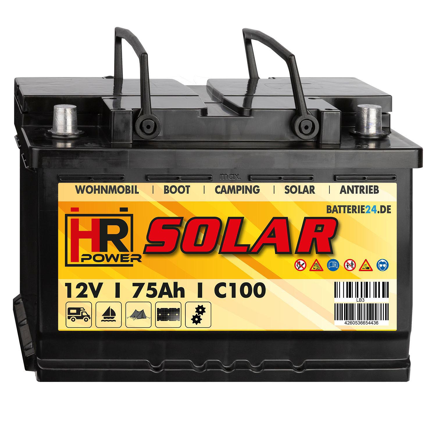 HR Solar Versorgerbatterie 12V 75Ah