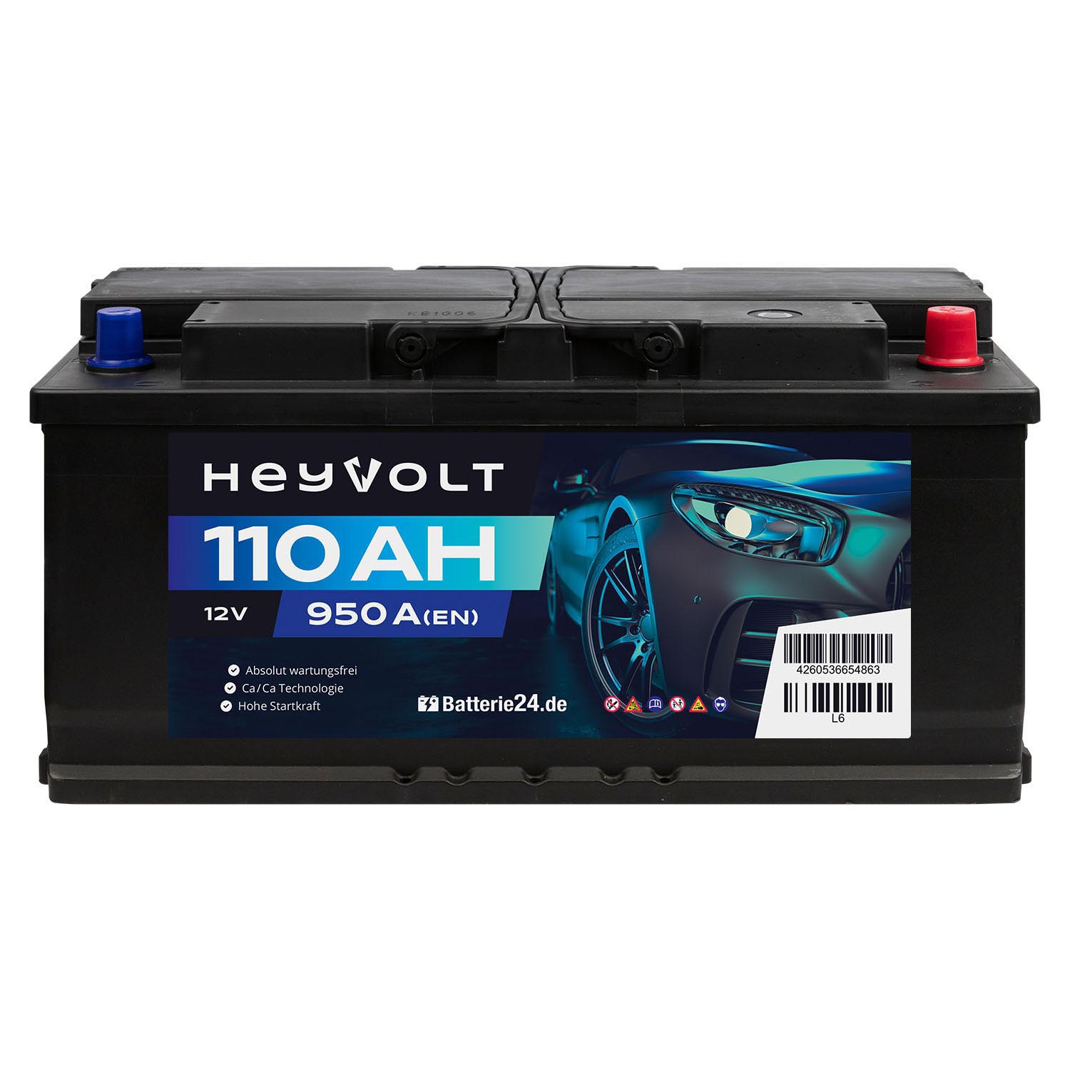HeyVolt Start Autobatterie 12V 110Ah