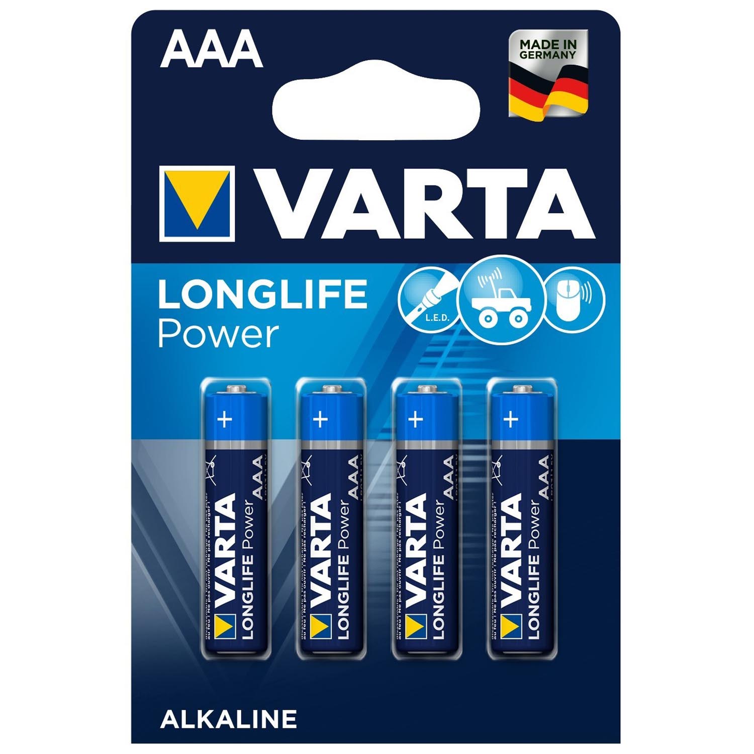 VARTA LONGLIFE Power Micro AAA 4903 LR03 MN2400 Alkaline Batterien 4er Blister