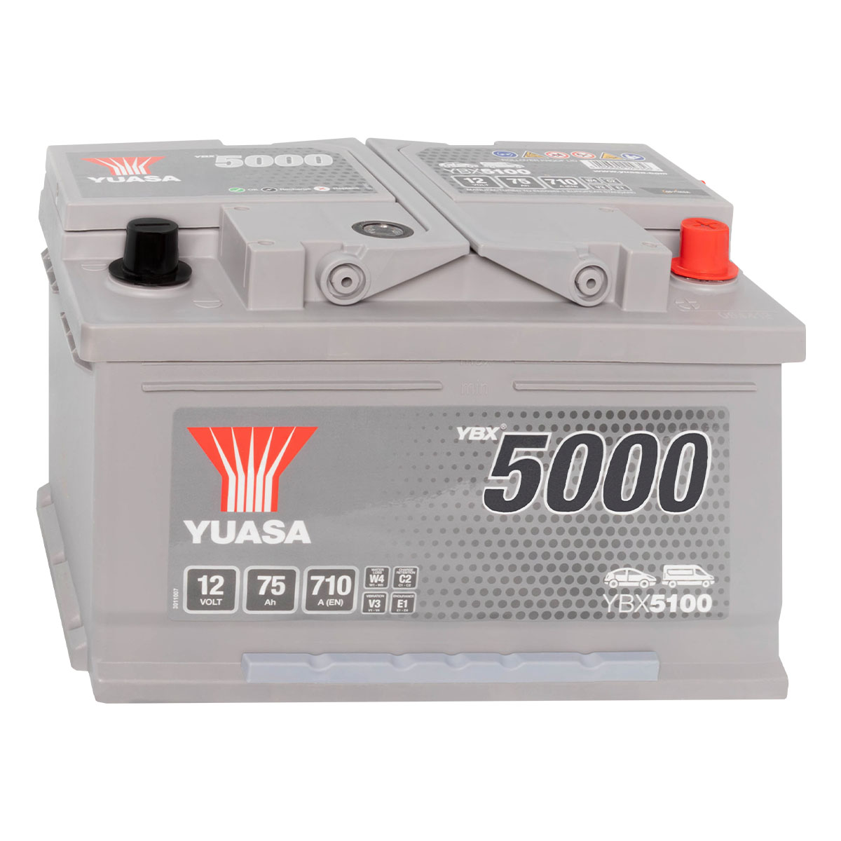 Yuasa YBX5100 SMF 12V 75Ah Silver High Performance Autobatterie