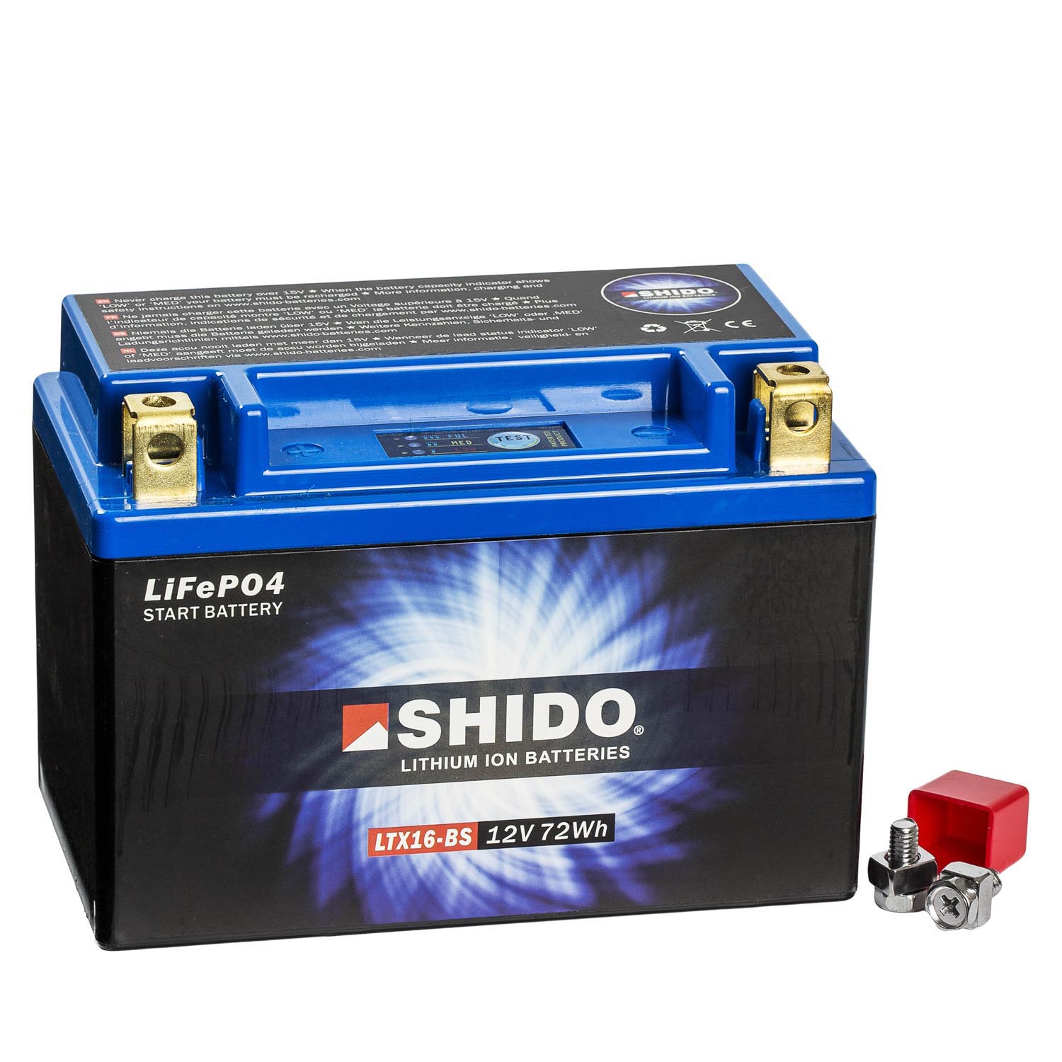 Shido Lithium Motorradbatterie LiFePO4 LTX16-BS 12V