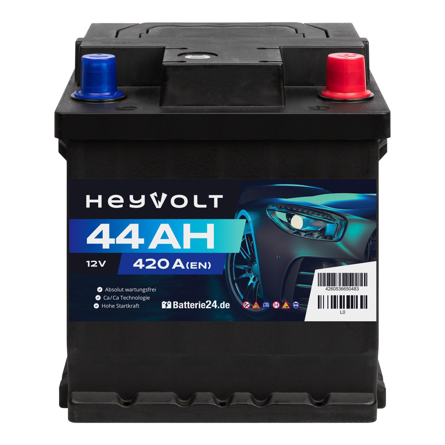 HeyVolt Start Autobatterie 12V 44Ah
