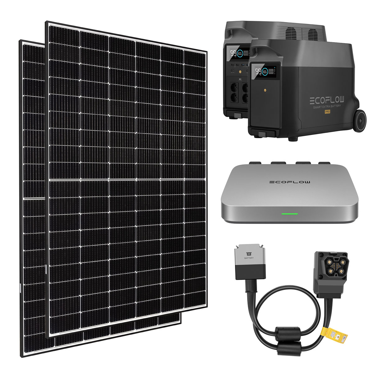 Set 2 Solarmodule 410W + Wechselrichter 800W + Powerstation 3600Wh DELTA PRO + Extra Batterie 3600Wh (USt-befreit nach §12 Abs.3 Nr. 1 S.1 UStG)