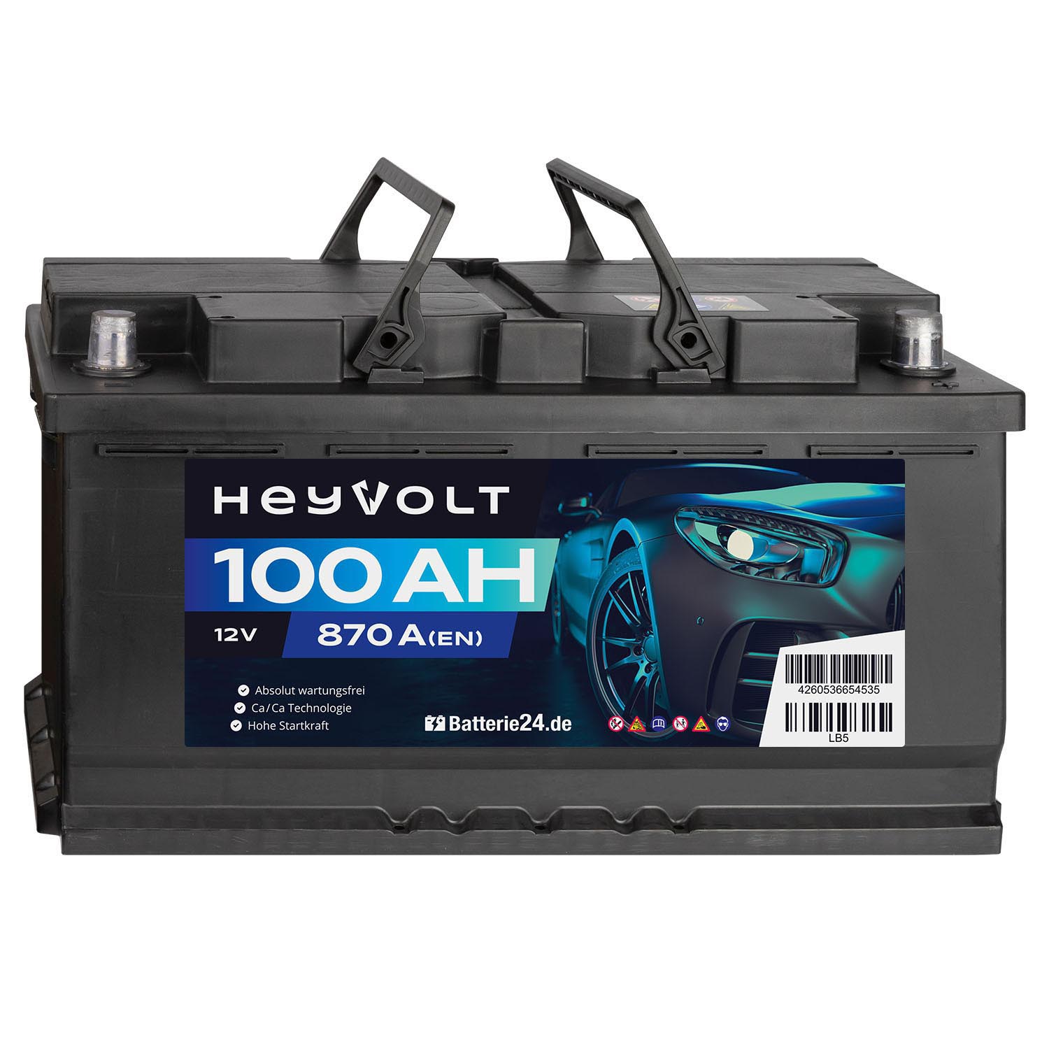 HeyVolt Start Autobatterie 12V 100Ah