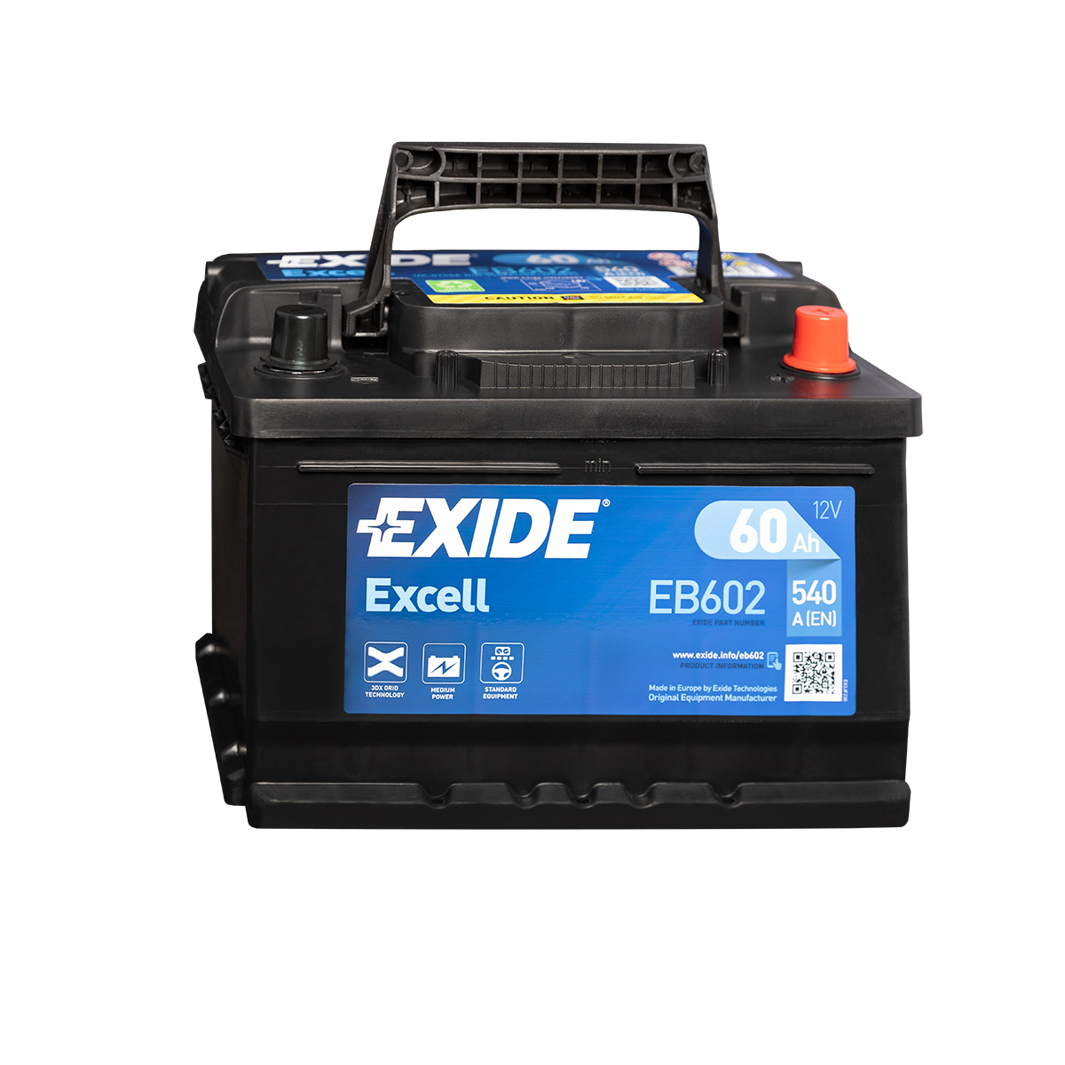 Exide Excell EB602 12V 60Ah Autobatterie