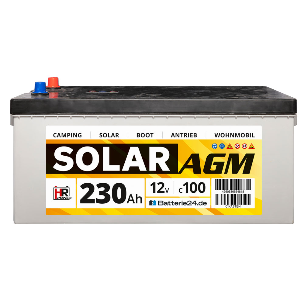 HR Solar AGM 12V 230Ah Versorgungsbatterie