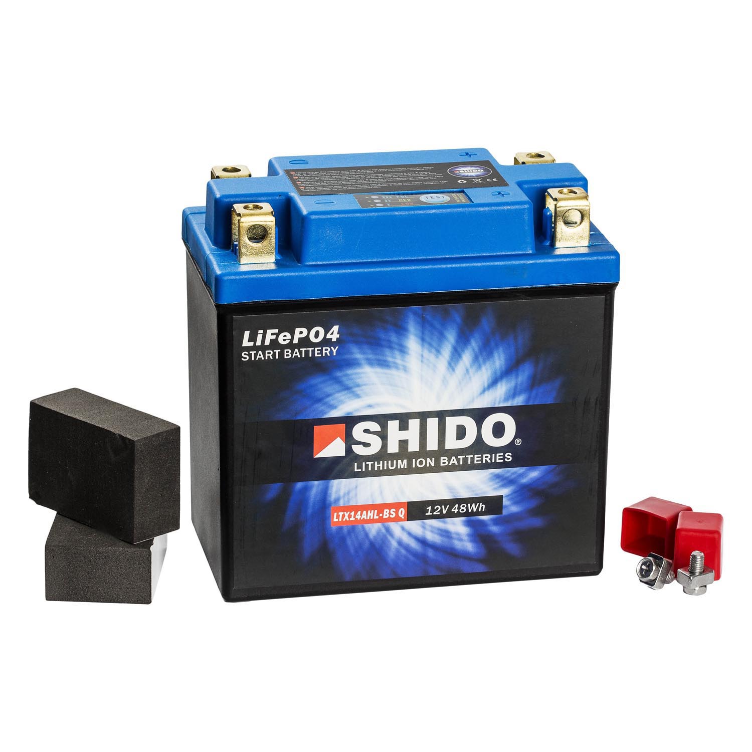 Shido Lithium Motorradbatterie LiFePO4 LTX14AHL-BS Q 12V