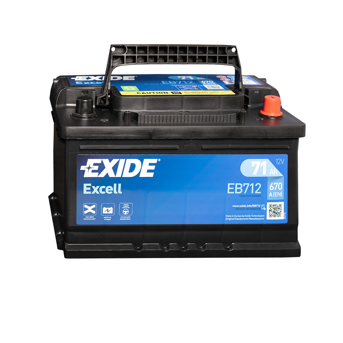 Exide Excell EB712 12V 71Ah Autobatterie