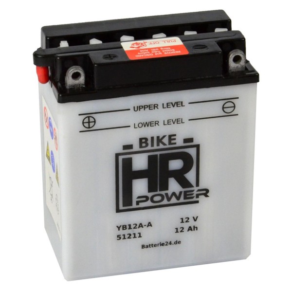 HR Power Rasentraktorbatterie YB12A-A 51211 12V 12Ah trocken