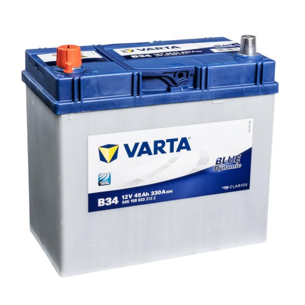 ASIA Autobatterie 12V 45Ah 330A/EN Varta B34 Starterbatterie