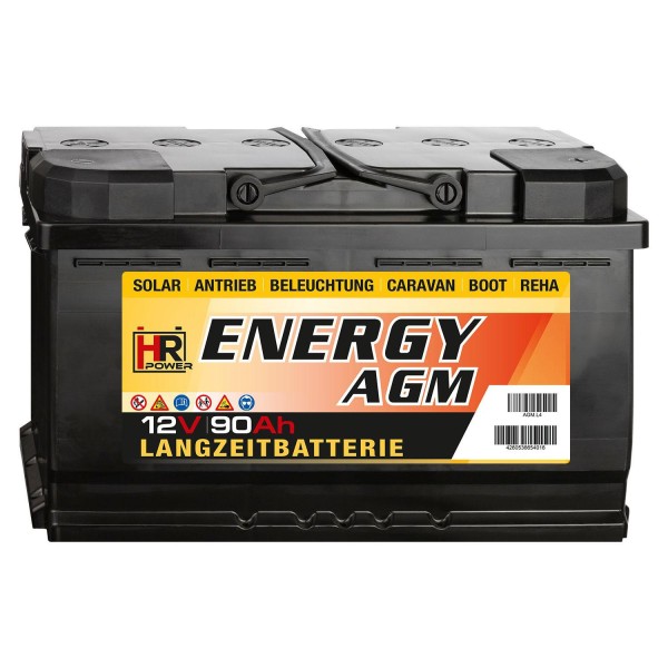 HR-ENERGY AGM Batterie 12V 90Ah (USt-befreit nach §12 Abs.3 Nr. 1 S.1 UStG)