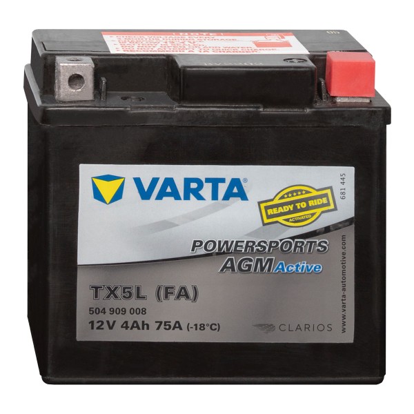 Varta Powersports AGM Motorradbatterie TX5L 12V 4Ah