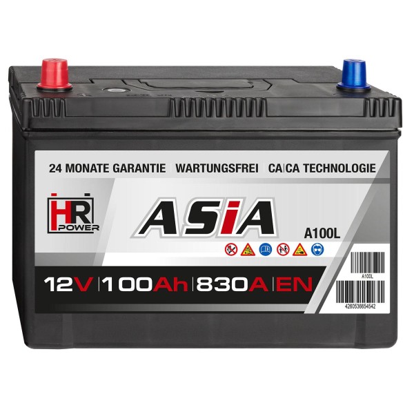 HR HiPower ASIA Autobatterie A100L 12V 100Ah