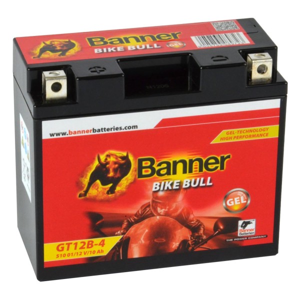Banner Bike Bull Motorradbatterie GEL YT12B-BS GT12B-4 12V 10Ah 51001