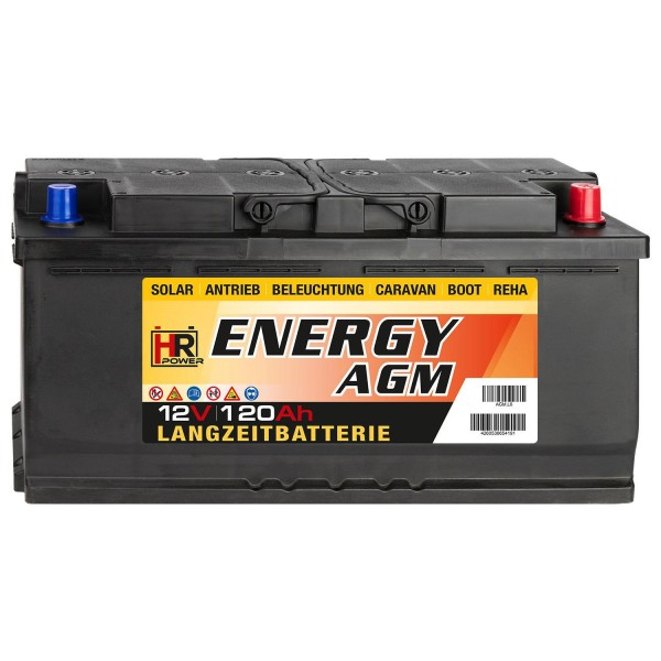 HR-ENERGY AGM Batterie 12V 120Ah (USt-befreit nach §12 Abs.3 Nr. 1 S.1 UStG)